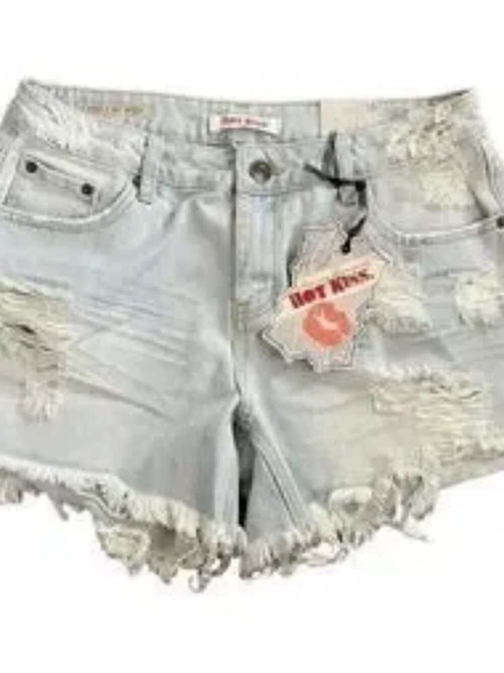 Hot Kiss Distressed Denim Cutoff Shorts Light Wash Women’s 10 NWT